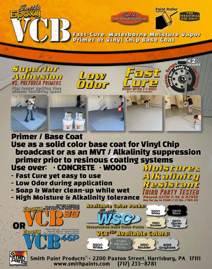 Smith's VCB46P Fast-Cure Solid Color Waterborne Epoxy Base Coat for Vinyl Chip Broadcast